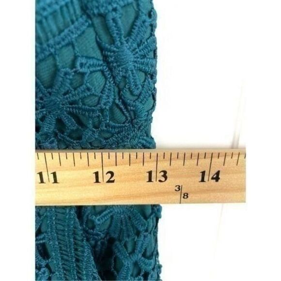 Anthropologie Greylin Stowe Teal Crochet Strapless Jumpsuit NWT! S - Picture 9 of 12